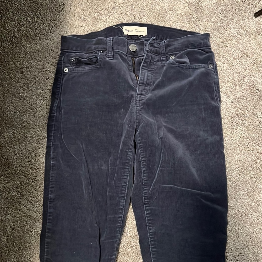 Dark grey Gap skinny corduroy jeans